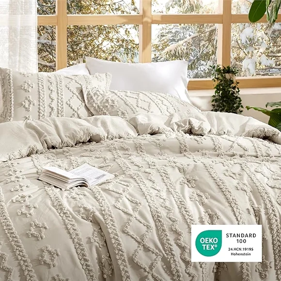 Elegant Tufted Boho Oversized King Comforter  Set - Picture 7 of 9